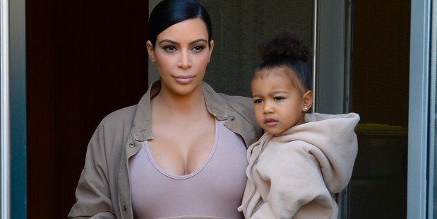 Kim Kardashian West and North West are seen walking in Soho. Photo / Getty