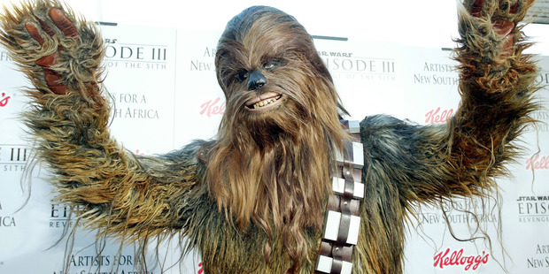 Chewbacca actually speaks English with a British accent.