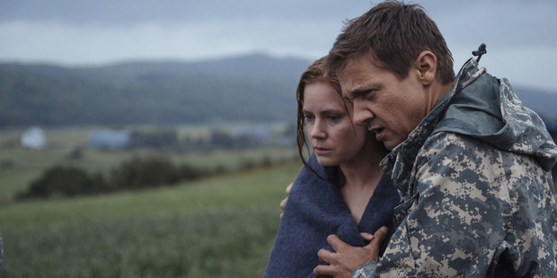 Amy Adams and Jeremy Renner star in the sci-fi movie, Arrival.