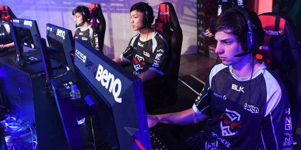 Tigereye versus King V playing League of Legends at the eSports national Gaming Championship grand final. Photo / Photosport.