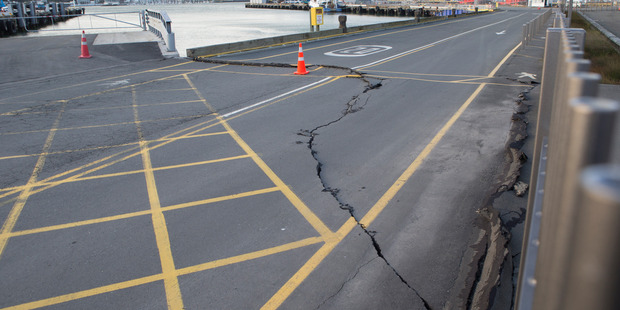 Damage caused by Monday's 7.8 earthquake at CentrePort in Wellington. Photo / Mark Mitchell
