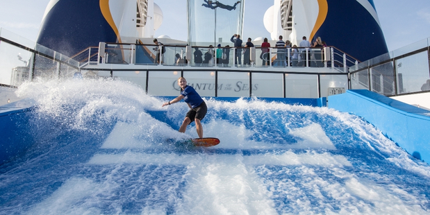 The Flow Rider and Skydiving Simulator on Ovation of the Seas.