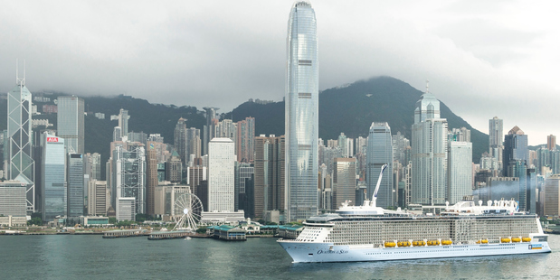 Ovation of the Seas arrives in Hong Kong.
