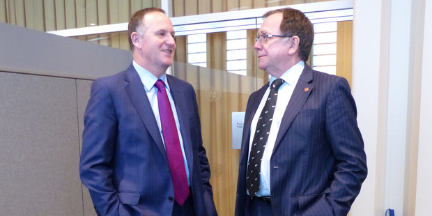 Murray McCully, right, and John Key at the UN in New York in September. Photo / Supplied