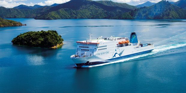 The Interisland ferry Kaitaki in Picton Harbour. A new inland route now runs from
Picton to Christchurch via Murchison and the Lewis Pass. Photo / File