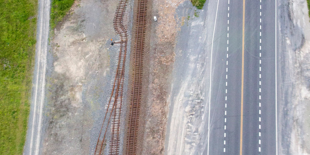 Bent train tracks south of Kaikoura after a devastating 7.8 magnitude earthquake hit the region just after midnight on November 14, causing widespread damage.