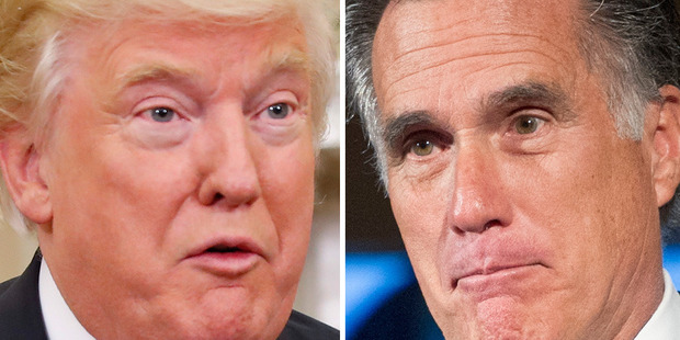 An unlikely alliance? Donald Trump and Mitt Romney. Photos / AP
