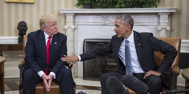 Donald TGrump may have to move across the road if renovations to beef up security in the Oval Office go ahead. Photo / Getty Images