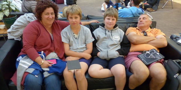 The Wardrop family Sandra, Alexander, William and Paul, sleeping.