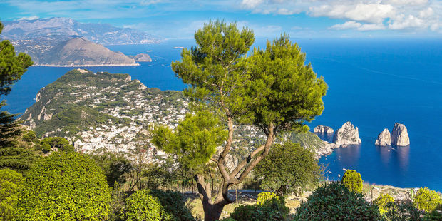 A view across the Bay of Naples from beautiful Capri. Photo / 123RF