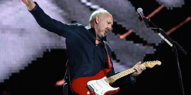 Pete Townshend of The Who performs during Desert Trip 2016 - his swinging-arm guitar skills were undiminished. (Photo by Kevin Winter/Getty Images)