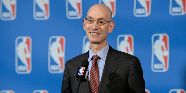 NBA Commissioner Adam Silver speaks to the media. Photo / Getty Images