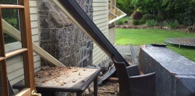 Damage to the Mason Hills high country station homestead.