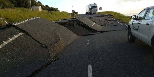 The probability of another quake larger than 7.0 this month has been put at 21 per cent. Photo / NZTA/Facebook