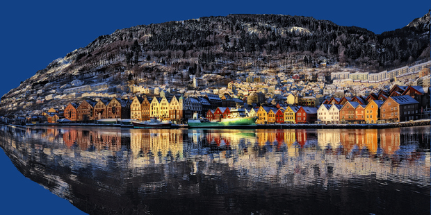 Bergen, in Norway, is picturesque from the water. Photo / Getty Images
