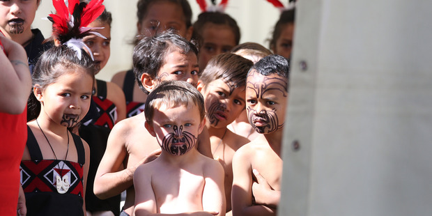 The Tauranga Moana Kapa Haka Festival held at St Marys School. Anxious and eager students wait to be called to the stage. Photo/John Borren