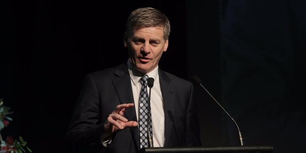 Bill English speaks at the Mood of the Boardroom event held at the Langham hotel. Photo / Michael Craig