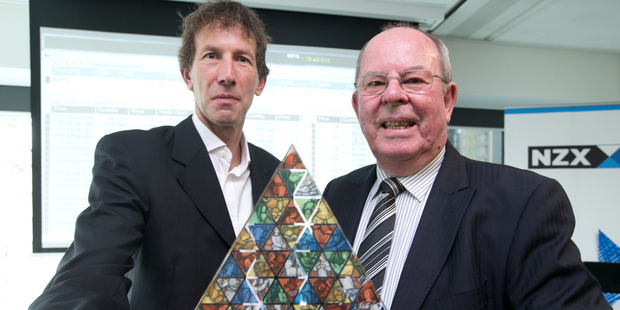 Metro Performance Glass CEO Nigel Rigby (left) and chairman Sir John Goulter. Photo / Richard Robinson