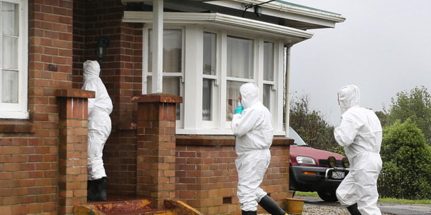 Police and ESR staff at a methamphetamine lab raid on Taipuha Road, south west of Whangarei in December 2014 where about 9kg of meth was cooked.