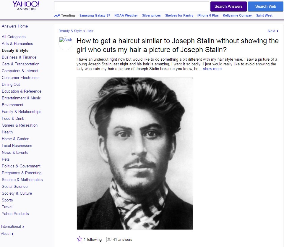 Very specific question asked of Yahoo Answers.