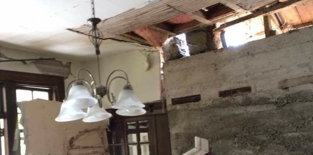 Damage to the Mason Hills high country station homestead.