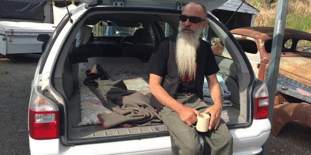 A frightened Bryn Davies slept in his car after last night's left his home looking like a grenade had gone off in every room. Photo / Kurt Bayer