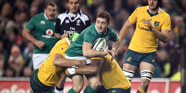 Irish five-eighth Paddy Jackson scored 12 points against Australia standing in for Johnny Sexton. Photo / Getty Images