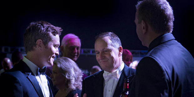 John Key was among the speakers at last night's Legends of Speed event at Auckland's Vector Arena. Photo / Matthew Hansen.