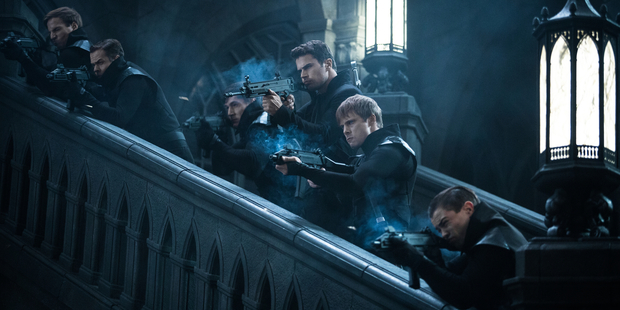 Theo James (center-left) and Bradley James (center-right) star in the film, Underworld: Blood Wars. Photo / Larry Horricks
