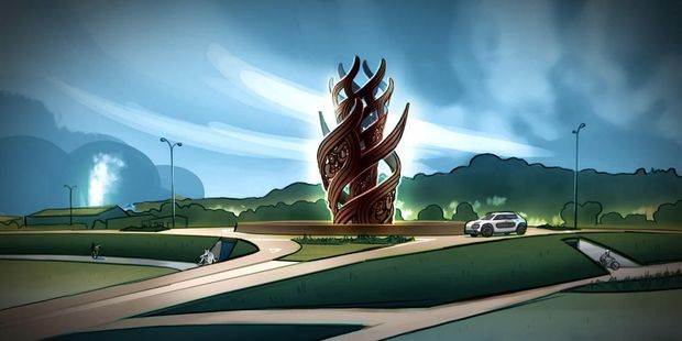 An artist's impression of the new sculpture set to go in on the new Hemo Gorge roundabout.