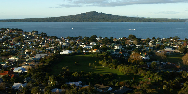 View over Devonport towards Cheltenham Beach and Rangitoto Island. Photo / PAUL ESTCOURT