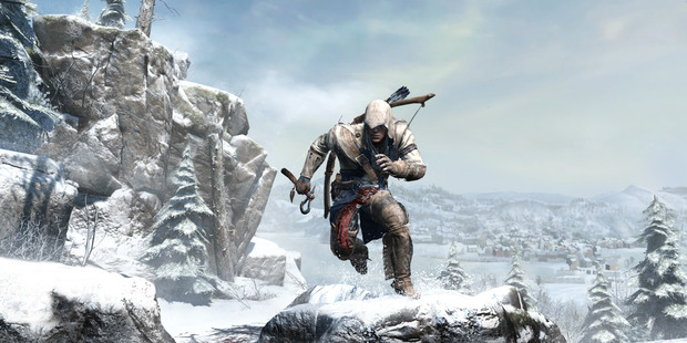 Game Assassins Creed III. New hero Connor makes his way through the icy wilds of the frontier. Photo / Supplied