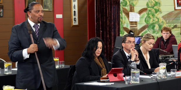 Haimona Maruera, Debbie Ngarewa-Packer, Graham Young and Shi-Han Ngarewa were at Pariroa Pa for the iron-sand mining hearing in 2014. PHOTO/ FILE