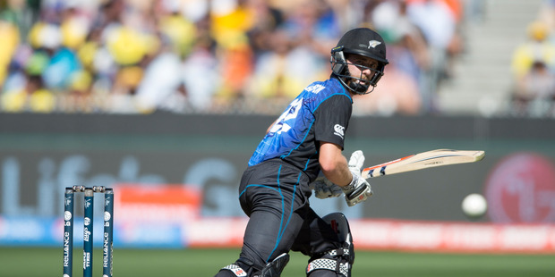 Kane Williamson in the World Cup final - his only one day bat against Australia across the Tasman. Photo / Brett Phibbs.