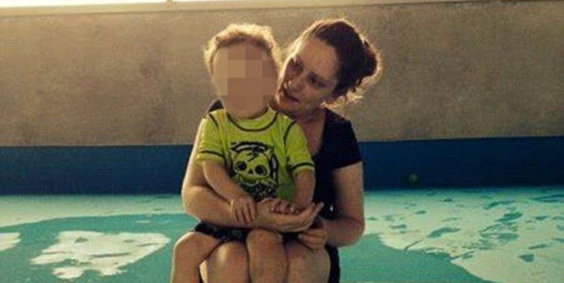 Sarah Paino with her first born son. She was pregnant when she died in the crash. Photo / Facebook