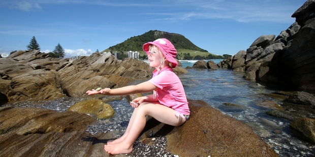 Cate Phipps, 5, was spending time with her grandparents at Mount Maunganui. Photo / John Borren