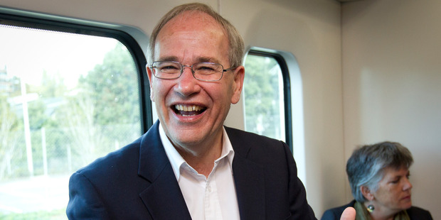 Mayor Len Brown on Auckland's new electric trains. Photo / Sarah Ivey