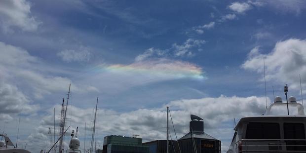 The phenomenon is also known as a circumhorizontal arc or "ice halo". Photo / Supplied, Rachel Purcell