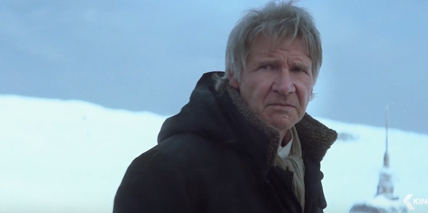 Harrison Ford stars as Han Solo in a scene from the movie, Star Wars: The Force Awakens.