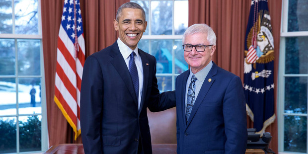President Barack Obama welcomes Tim Groser as New Zealand Ambassador to the United States. Photo / Pete Souza