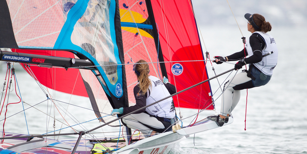 Skipper Alexandra Maloney and crew Molly Meech. Photograph by Richard Robinson