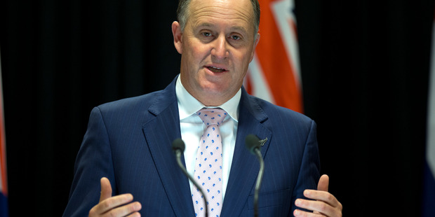 Prime Minister John Key announcing his Cabinet reshuffle at the Beehive. Photo / Mark Mitchell.
