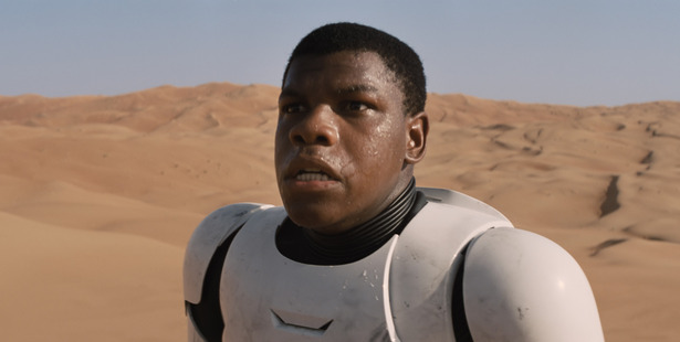 John Boyega’s unmasking in Star Wars: The Force Awakens sent the racist internet into a frenzy. Photo / Lucasfilm Ltd