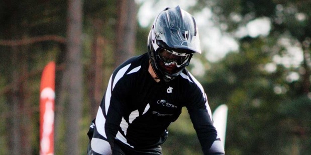 Trent Jones, back from his base in USA and training in Australia for the UCI BMX Oceania Championships near Pukekohe this weekend. Photo / Nico van Dartel.