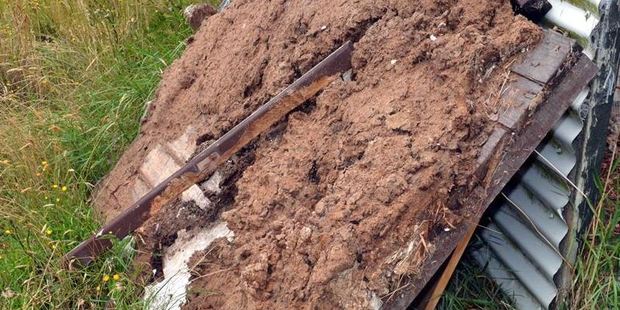 A dog was allegedly tied to this faeces-coated pallet. Photo: Stephen Jaquiery and Gerard O'Brien/Otago Daily Times