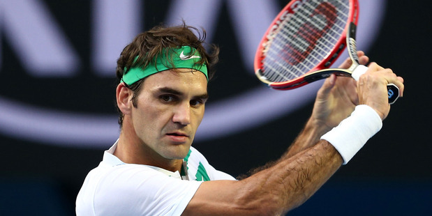 Roger Federer in action at the Australian Open. Photo / Getty