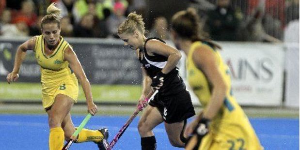 ACTION AHEAD: Black Sticks Kirsten Pearce is pictured playing against Australia last year.PHOTO/FILE