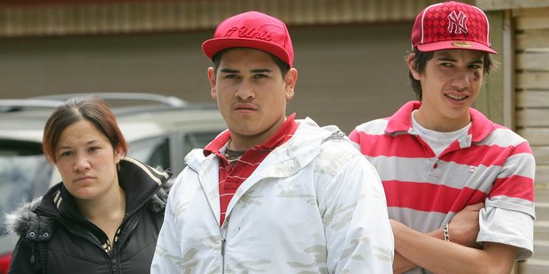 Tara Enoka, left, 18, Wade Wallis, middle, 16, and right, Khan Thompson, 17.New Zealand Herald photograph by Getty Images