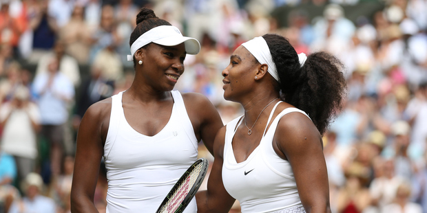 Serena Williams, right, says she is here in Auckland because of her sister Venus. Photo / File