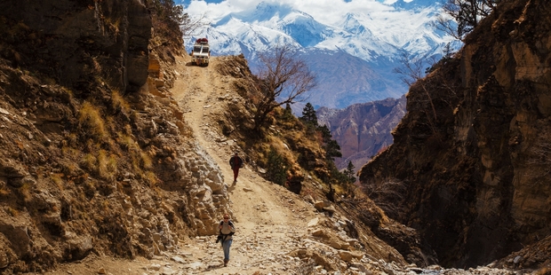 Travelling by Jeep in Nepal. Photo / Jean-Marie Hullot
